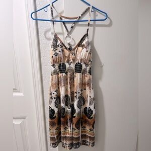 Beige and brown Paisley dress